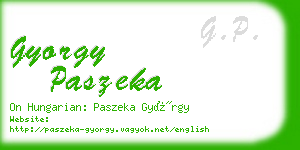 gyorgy paszeka business card